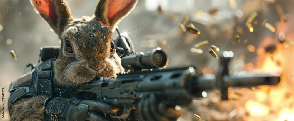 rabbit black ops army Stock Illustration | Adobe Stock
