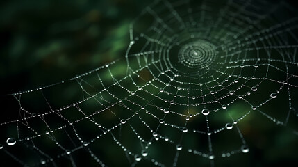 The intricate pattern of a spider web symbolizes networking technology