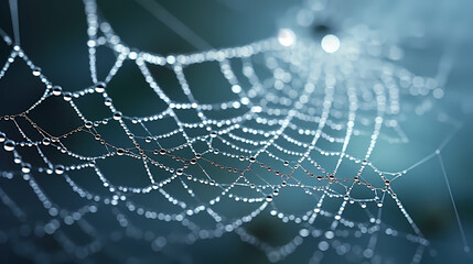 The intricate pattern of a spider web symbolizes networking technology