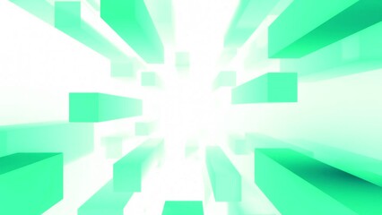 Poster - Stream of moving rectangles. Design. Stream of moving geometric platforms on white background. Gaming animation with stream of rectangular platforms