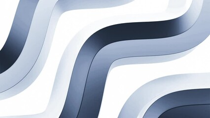 Poster - Animation of rotating metal wavy lines. Design. Wavy lines with metal ribs rotate on white background. Metal wavy lines with 3d structure and sides