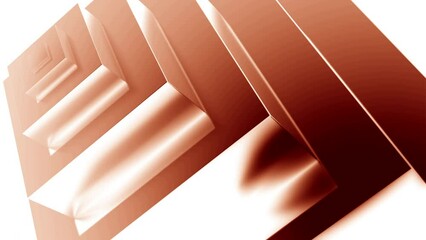 Poster - Moving 3d square with waves. Motion. Pyramid with moving wave squares on white background. 3D Pyramid Wave movements