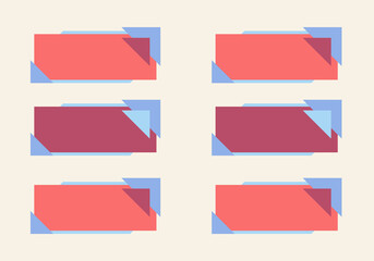 Wall Mural - Modern abstract vector banner set. Flat geometric shapes of different colors and different style. Template for web or print design.