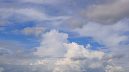 Poster - Blue sky with fluffy cloud time lapse on a sunny day 4k footage.