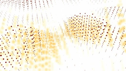Poster - Dots moving in waves in space with spots. Design. Points moving in vertical lines in space. Moving dots in 3D space with reflex on background