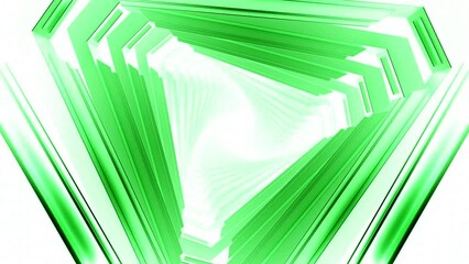 Poster - Psychedelic triangular tunnel moving through space. Motion. Moving triangular portal in space of memories. Triangular layers of tunnel move in mental space