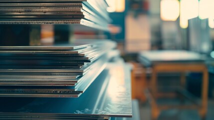Poster - a towering stack of printing plates sit ready for use each one customized with perfect ink transfer 