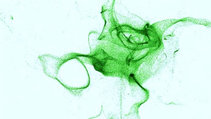 Aufkleber - Moving vortex flow of particles in space. Design. Stream of particles diverges in space on white background. Living stream of energetic particles in vortex