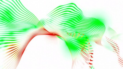 Poster - Animation of stripes moving in waves in style of fabric. Motion. Moving 3D animation of striped fabric on white background. Beautiful wavy and colorful stripes move in waves in space