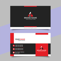 Wall Mural - Creative modern professional red business card and name card horizontal simple clean template vector design