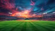 A stadium's panoramic view of a baseball field. Generative Ai