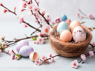 Easter Eggs Colorful Background