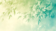 青々と茂った笹の葉の水彩イラスト背景