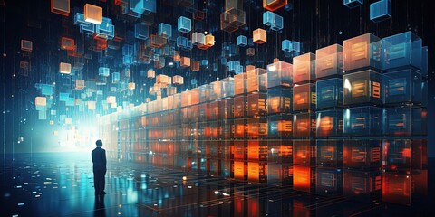 Poster - Strategic archive and processing of data. data processing and archiving concept