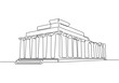 © berkahlineart - Parthenon Greece traditional house in continuous one line art drawing. Traditional building vector illustration editable stroke.