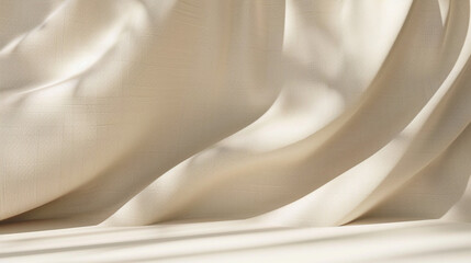 Fototapete - Beige background with Generative Ai. curtains stage.