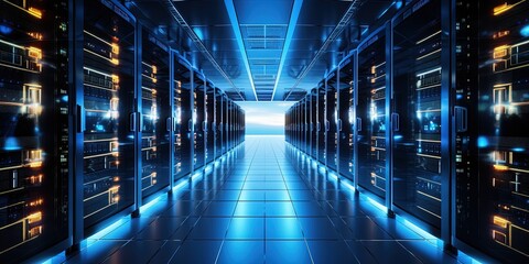 Canvas Print - Data center in high operation.