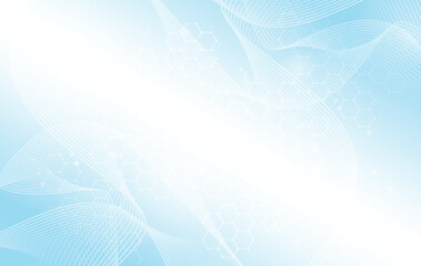 Fototapete - Abstract biology and pharmaceutical technology background. Health care and medical background with hexagons shapes. Flowing wave lines and hexagons. Vector illustration