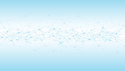 Poster - Template for science and technology presentation. Plexus style background.