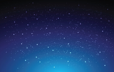 night shining starry sky, blue space background with stars, cosmos