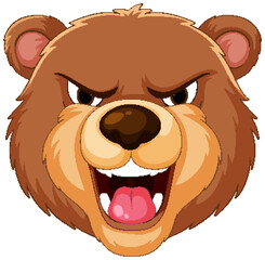 Canvas Print - Vector graphic of an angry bear face