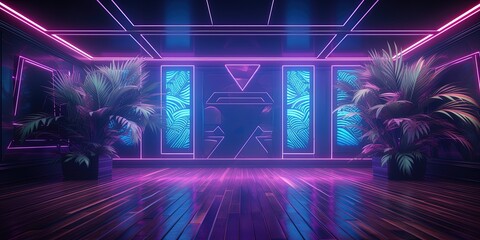 Poster - Neon Room Background