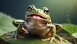 A frog with its mouth open cute froggy jumping flying