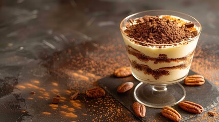 Wall Mural - italian tiramisu dessert in a glass