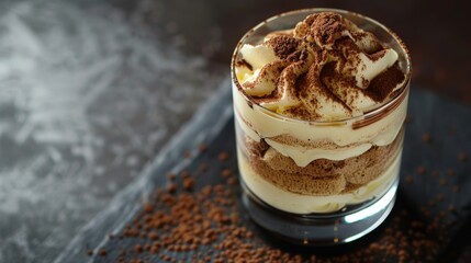 Wall Mural - italian tiramisu dessert in a glass