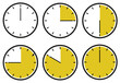 Different Periods of Time. Moving hand. Editable Clip Art.