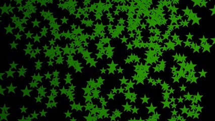 Wall Mural - digital star flow - green .