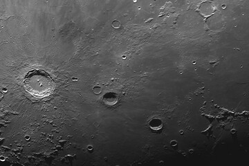 Wall Mural - photo of the lunar surface through an amateur telescope. craters copernicus, reinhold, lansberg, mon