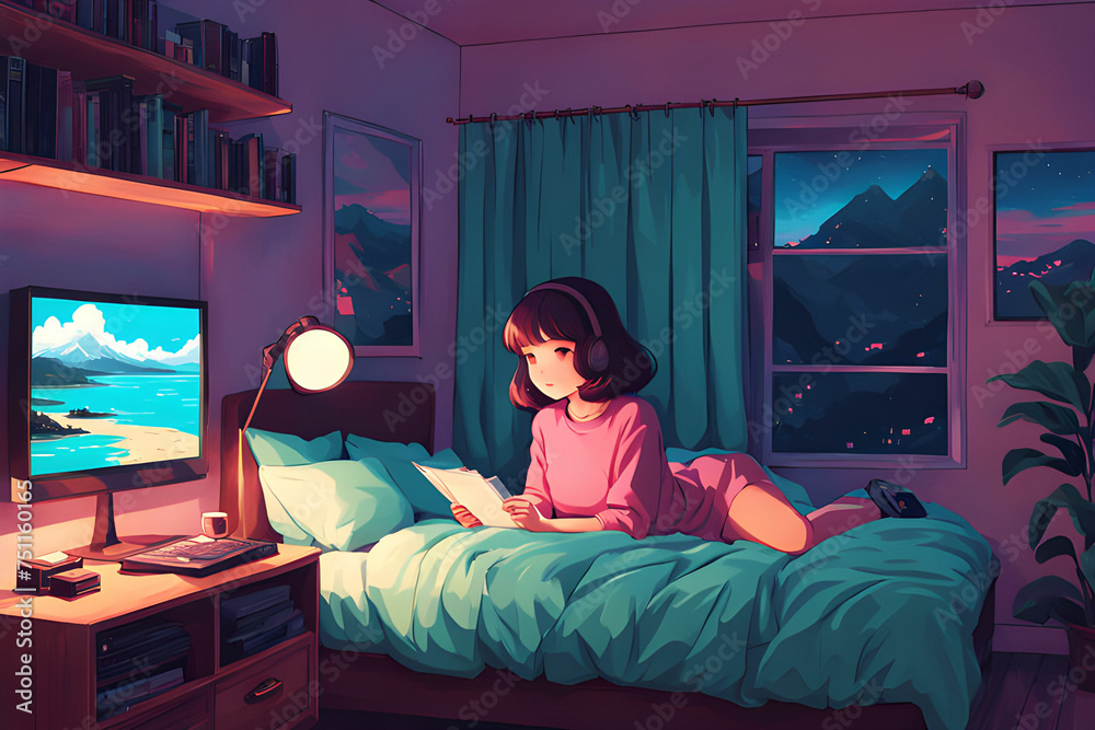 girl, lofi, chillhop, study beats, relaxing music, lofi hip hop, lofi ...