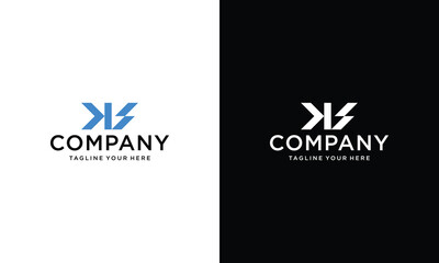 Wall Mural - Creative and Minimalist Letter KS Logo Design Icon, Editable in Vector Format in Black and White Color