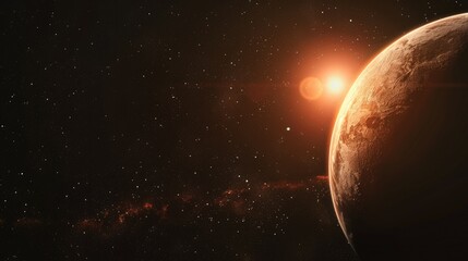 Wall Mural - a space telescope capturing detailed images of a distant exoplanet