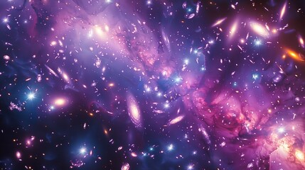 Wall Mural - a space telescope capturing the beauty of a distant galaxy cluster
