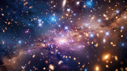 Wall Mural - a space telescope capturing the beauty of a distant galaxy cluster
