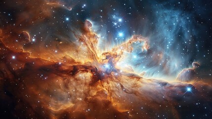 Wall Mural - a space telescope capturing the birth of new stars in a nebula