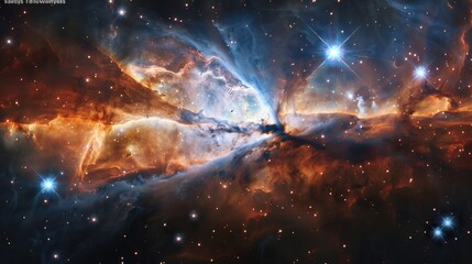 Wall Mural - a space telescope capturing the birth of new stars in a nebula