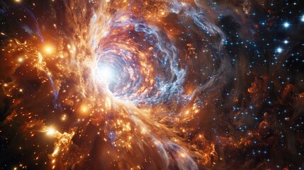Wall Mural - a space telescope capturing the birth of new stars in a nebula