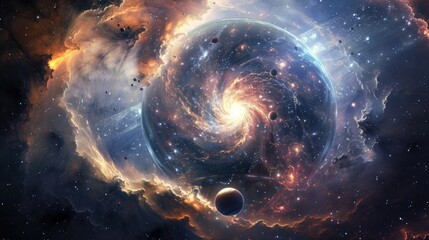 Wall Mural - a celestial event with planets aligning in a mesmerizing cosmic dance