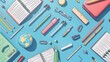 School Supplies and Stationery A Colorful and Vibrant Collection of Pencils, Scissors, and More Generative AI