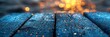 Blue Wooden Board Blurred Sparkling Sea, HD, Background Wallpaper, Desktop Wallpaper