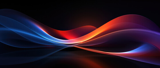 Wall Mural - Simplicity System abstract dark background with colorful flowing wave light energy pattern lines 