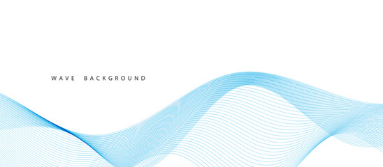 Wall Mural - Abstract smooth blue wave on white background 