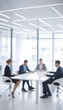 © anmitsu - People having a meeting in a conference room. Abstract white blurred office interior space background. Businessman working in the office. business concept.