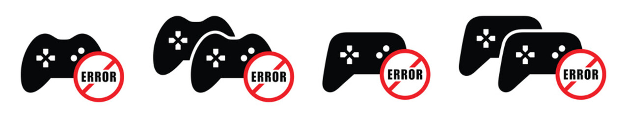 Wall Mural - Joystick error icon. Game console error icon, vector illustration