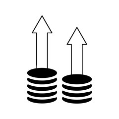 Poster - 2d rendering Stock market online business concept. business Graph with gold coin