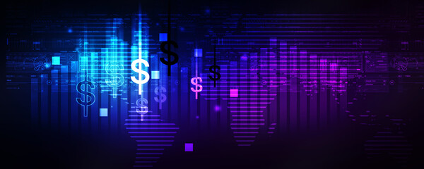 Poster - 2d illustration Stock market online business concept
