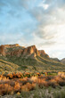 Arizona mountain at sunset golden hour